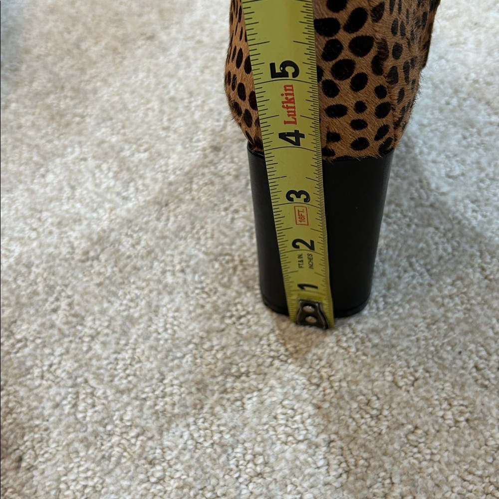 Diane Von Furstenberg Cheetah Print Pony Hair Knee-High Boots 8.5 - Picture 12 of 14